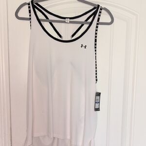 Under Armour White Tank with Black Trim and Strappy Back